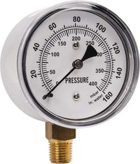 Gast - 1/4" NPT psi Pressure Gauge - 0-60 psi Pressure, 0-400 Millibars - Benchmark Tooling