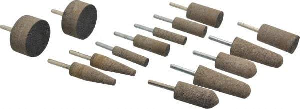 Grier Abrasives - 14 Piece Aluminum Oxide Resinoid Abrasive Point Set - Includes Shapes A1, A11, A3, W189, W208, W222 & W242 - Benchmark Tooling