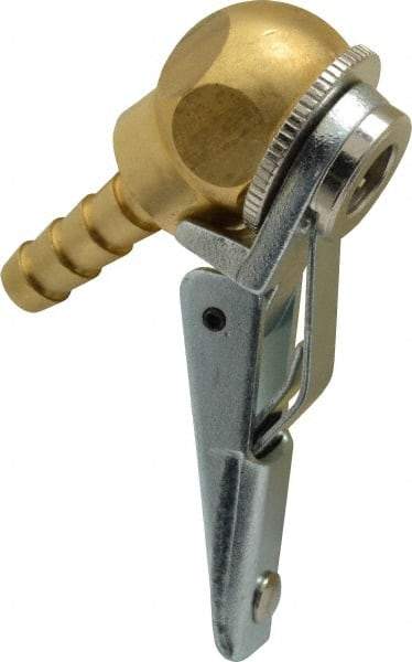 Acme - Closed Check Brass/Steel Air Chuck - Ball Foot with Clip Chuck, 1/4 Barbed - Benchmark Tooling