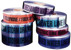 Presco - Caution: Buried Gas Line Below, Detectable Underground Tape - 1,000 Ft. Long x 3 Inch Wide Roll, Polyethylene on Aluminum, 5 mil Thick, Black and Yellow - Benchmark Tooling