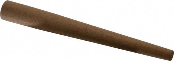 Norton - 4" Long x 1/2" Diam x 1/4" Thick, Aluminum Oxide Sharpening Stone - Round Tapered, Medium Grade - Benchmark Tooling