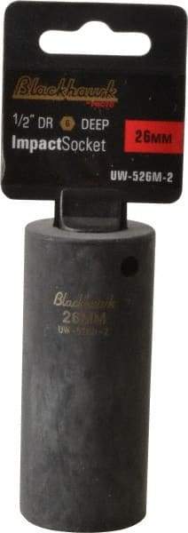 Blackhawk by Proto - 1/2" Drive 26mm Deep Impact Socket - 6 Points, 3-1/2" OAL - Benchmark Tooling