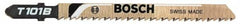 Bosch - 4" Long, 8 Teeth per Inch, High Carbon Steel Jig Saw Blade - Toothed Edge, 1/4" Wide x 0.05" Thick, T-Shank, Ground Side Tooth Set - Benchmark Tooling