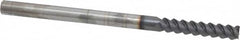 Accupro - 1/4", 1-1/4" LOC, 1/4" Shank Diam, 4" OAL, 3 Flute, Solid Carbide Square End Mill - Single End, AlTiN Finish, Spiral Flute, 60° Helix, Centercutting, Right Hand Cut, Right Hand Flute - Benchmark Tooling