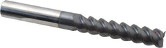 Accupro - 7/16", 2" LOC, 7/16" Shank Diam, 4" OAL, 3 Flute, Solid Carbide Square End Mill - Single End, AlTiN Finish, Spiral Flute, 60° Helix, Centercutting, Right Hand Cut, Right Hand Flute - Benchmark Tooling