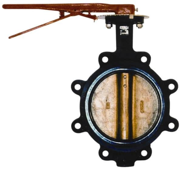 Legend Valve - 4" Pipe, Lug Butterfly Valve - Lever Handle, Cast Iron Body, Buna-N Seat, 200 WOG, Aluminum Bronze Disc, Stainless Steel Stem - Benchmark Tooling