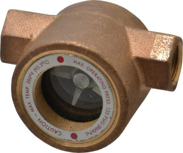 Dwyer - 3/8 Inch, Bronze Body Sight Flow Indicator - 125 Max psi, 3 Inch Overall Length, 200°F - Benchmark Tooling