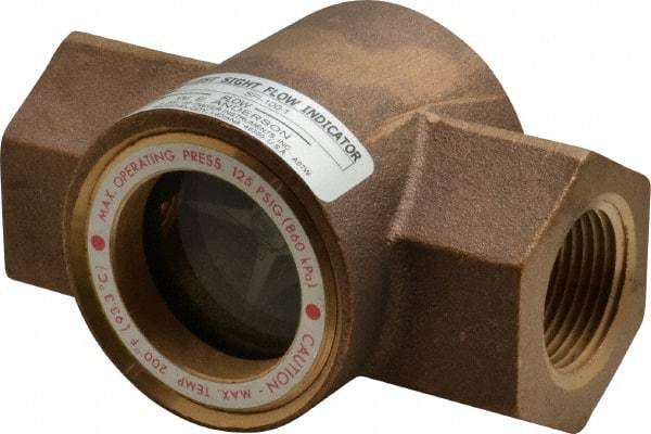 Dwyer - 1 Inch, Bronze Body Sight Flow Indicator - 125 Max psi, 4-3/8 Inch Overall Length, 200°F - Benchmark Tooling