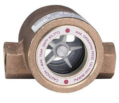 Dwyer - 1/4 Inch, Bronze Body Sight Flow Indicator - 125 Max psi, 3-1/16 Inch Overall Length, 200°F - Benchmark Tooling