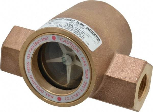 Dwyer - 1/2 Inch, Bronze Body Sight Flow Indicator - 125 Max psi, 4-1/16 Inch Overall Length, 200°F - Benchmark Tooling