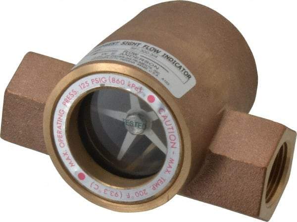 Dwyer - 3/4 Inch, Bronze Body Sight Flow Indicator - 125 Max psi, 4-1/16 Inch Overall Length, 200°F - Benchmark Tooling