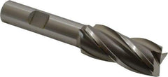 OSG - 23/32", 1-5/8" LOC, 1/2" Shank Diam, 3-5/8" OAL, 4 Flute, Vanadium High Speed Steel Square End Mill - Single End, Uncoated, Spiral Flute, 30° Helix, Centercutting, Right Hand Cut, Right Hand Flute, Series 574 - Benchmark Tooling