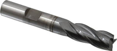 OSG - 13/32", 1" LOC, 3/8" Shank Diam, 2-11/16" OAL, 4 Flute, Vanadium High Speed Steel Square End Mill - Single End, TiCN Finish, Spiral Flute, 30° Helix, Centercutting, Right Hand Cut, Right Hand Flute, Series 574 - Benchmark Tooling