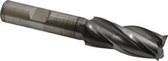 OSG - 21/32", 1-5/8" LOC, 1/2" Shank Diam, 3-5/8" OAL, 4 Flute, Vanadium High Speed Steel Square End Mill - Single End, TiCN Finish, Spiral Flute, 30° Helix, Centercutting, Right Hand Cut, Right Hand Flute, Series 574 - Benchmark Tooling