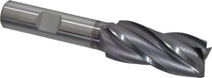 OSG - 23/32", 1-5/8" LOC, 1/2" Shank Diam, 3-5/8" OAL, 4 Flute, Vanadium High Speed Steel Square End Mill - Single End, TiCN Finish, Spiral Flute, 30° Helix, Centercutting, Right Hand Cut, Right Hand Flute, Series 574 - Benchmark Tooling