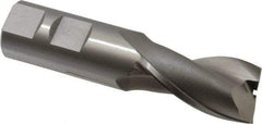 OSG - 7/8", 1-1/2" LOC, 7/8" Shank Diam, 3-3/4" OAL, 2 Flute, Vanadium High Speed Steel Square End Mill - Single End, Uncoated, Spiral Flute, 30° Helix, Centercutting, Right Hand Cut, Right Hand Flute, Series 573 - Benchmark Tooling