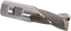 OSG - 1", 1-5/8" LOC, 1" Shank Diam, 4-1/8" OAL, 2 Flute, Vanadium High Speed Steel Square End Mill - Single End, Uncoated, Spiral Flute, 30° Helix, Centercutting, Right Hand Cut, Right Hand Flute, Series 573 - Benchmark Tooling
