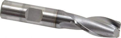 OSG - 17/32", 1-1/8" LOC, 1/2" Shank Diam, 3-1/8" OAL, 2 Flute, Vanadium High Speed Steel Square End Mill - Single End, TiCN Finish, Spiral Flute, 30° Helix, Centercutting, Right Hand Cut, Right Hand Flute, Series 573 - Benchmark Tooling