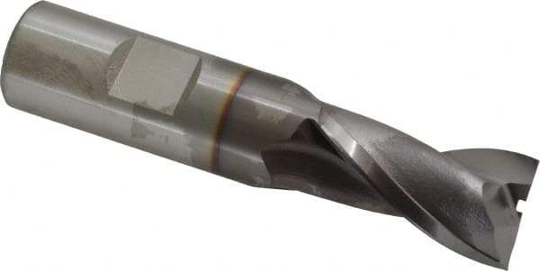 OSG - 3/4", 1-5/16" LOC, 3/4" Shank Diam, 3-9/16" OAL, 2 Flute, Vanadium High Speed Steel Square End Mill - Single End, TiCN Finish, Spiral Flute, 30° Helix, Centercutting, Right Hand Cut, Right Hand Flute, Series 573 - Benchmark Tooling