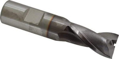 OSG - 3/4", 1-5/16" LOC, 3/4" Shank Diam, 3-9/16" OAL, 2 Flute, Vanadium High Speed Steel Square End Mill - Single End, TiCN Finish, Spiral Flute, 30° Helix, Centercutting, Right Hand Cut, Right Hand Flute, Series 573 - Benchmark Tooling