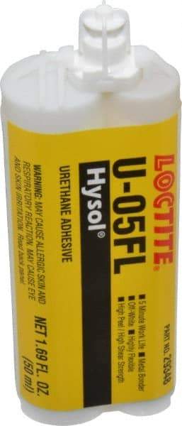 Loctite - 50 mL Cartridge Two Part Urethane Adhesive - 5 min Working Time, 3,110 psi Shear Strength, Series U-05FL - Benchmark Tooling