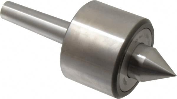 Riten - MT2 Taper Shank, 2-3/8" Head Diam 4,480 Lb Capacity Live Center - 4,000 Max RPM, 1-3/4" Head Length, 1" Point Diam, 1-1/4" Point Len, 440 Lb Max Workpc, 5.786" OAL, 1-1/4" Long Tip, Standard Point - Benchmark Tooling