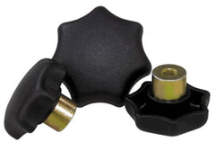 KIPP - 63mm Head Diam, 7 Point Lobed Knob - 12mm Hole, Thermoplastic, Black - Benchmark Tooling
