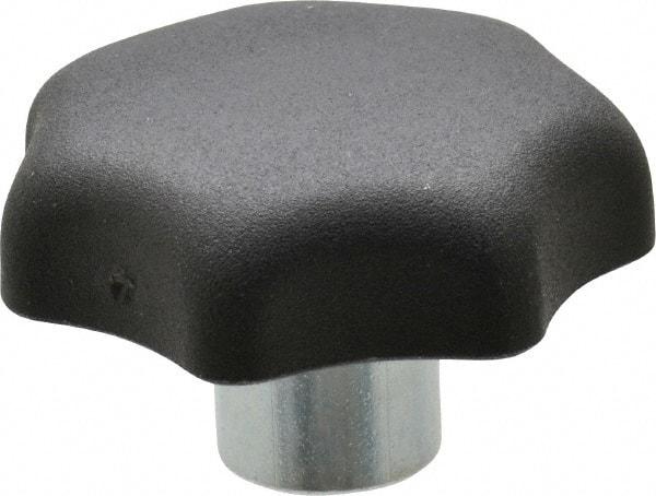 KIPP - 1.57" Head Diam, 7 Point Lobed Knob - 1/4-20 Hole, Thermoplastic, Black - Benchmark Tooling