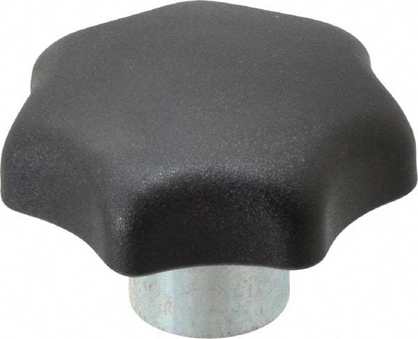 KIPP - 1.96" Head Diam, 7 Point Lobed Knob - 3/8-16 Hole, Thermoplastic, Black - Benchmark Tooling