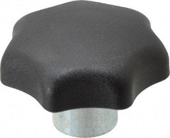 KIPP - 1.96" Head Diam, 7 Point Lobed Knob - 3/8-16 Hole, Thermoplastic, Black - Benchmark Tooling
