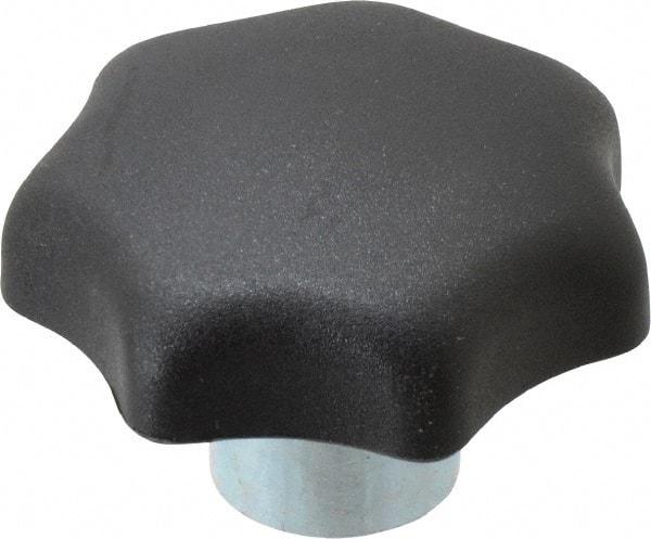 KIPP - 1.96" Head Diam, 7 Point Lobed Knob - 3/8" Hole, Thermoplastic, Black - Benchmark Tooling