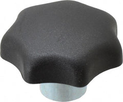 KIPP - 1.96" Head Diam, 7 Point Lobed Knob - 3/8" Hole, Thermoplastic, Black - Benchmark Tooling