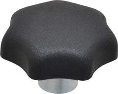 KIPP - 40mm Head Diam, 7 Point Lobed Knob - M8x1.25 Hole, Thermoplastic, Black - Benchmark Tooling