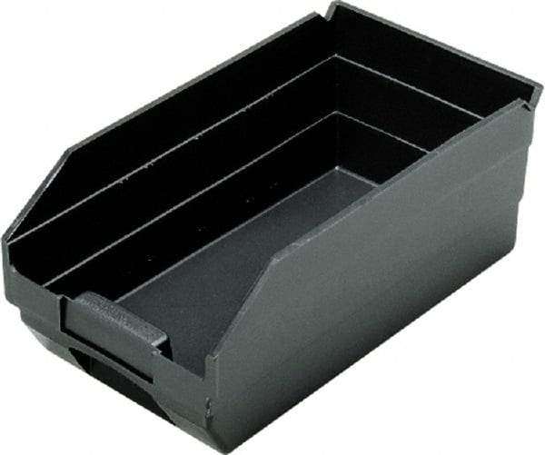 Quantum Storage - 11-5/8" Deep, Black Polypropylene Hopper Shelf Bin - 4" High x 2-3/4" Wide x 11-5/8" Long - Benchmark Tooling