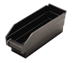 Quantum Storage - 11-5/8" Deep, Black Polypropylene Hopper Shelf Bin - 4" High x 4-1/8" Wide x 11-5/8" Long - Benchmark Tooling