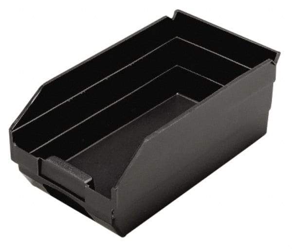 Quantum Storage - 11-5/8" Deep, Black Polypropylene Hopper Shelf Bin - 4" High x 6-5/8" Wide x 11-5/8" Long - Benchmark Tooling