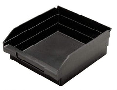 Quantum Storage - 11-5/8" Deep, Black Polypropylene Hopper Shelf Bin - 4" High x 11-1/8" Wide x 11-5/8" Long - Benchmark Tooling