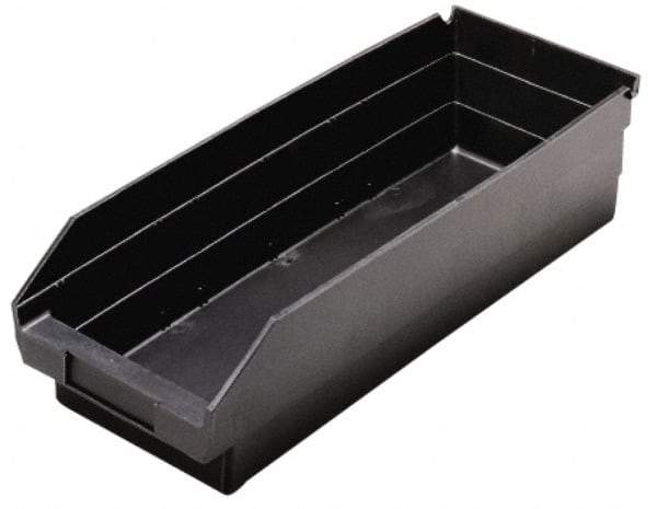 Quantum Storage - 17-7/8" Deep, Black Polypropylene Hopper Shelf Bin - 4" High x 6-5/8" Wide x 17-7/8" Long - Benchmark Tooling