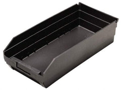 Quantum Storage - 17-7/8" Deep, Black Polypropylene Hopper Shelf Bin - 4" High x 8-3/8" Wide x 17-7/8" Long - Benchmark Tooling