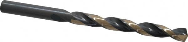 Triumph Twist Drill - 11/32" 135° High Speed Steel Jobber Drill - Oxide/Gold Finish, Right Hand Cut, Spiral Flute, Straight Shank, 4-3/4" OAL, Split Point - Benchmark Tooling