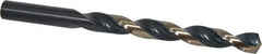 Triumph Twist Drill - 27/64" 135° High Speed Steel Jobber Drill - Oxide/Gold Finish, Right Hand Cut, Spiral Flute, Straight Shank, 5-3/8" OAL, Split Point - Benchmark Tooling