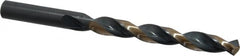 Triumph Twist Drill - 7/16" 135° High Speed Steel Jobber Drill - Oxide/Gold Finish, Right Hand Cut, Spiral Flute, Straight Shank, 5-1/2" OAL, Split Point - Benchmark Tooling