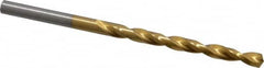 Triumph Twist Drill - 3/16" 135° High Speed Steel Jobber Drill - TiN Finish, Right Hand Cut, Spiral Flute, Straight Shank, 3-1/2" OAL, Split Point - Benchmark Tooling