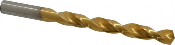 Triumph Twist Drill - 29/64" 135° High Speed Steel Jobber Drill - TiN Finish, Right Hand Cut, Spiral Flute, Straight Shank, 5-5/8" OAL, Split Point - Benchmark Tooling