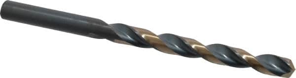 Triumph Twist Drill - 0.272" 135° High Speed Steel Jobber Drill - Oxide/Gold Finish, Right Hand Cut, Spiral Flute, Straight Shank, 4-1/8" OAL, Split Point - Benchmark Tooling