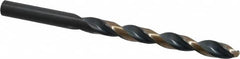 Triumph Twist Drill - 0.302" 135° High Speed Steel Jobber Drill - Oxide/Gold Finish, Right Hand Cut, Spiral Flute, Straight Shank, 4-3/8" OAL, Split Point - Benchmark Tooling