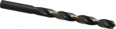Triumph Twist Drill - 0.377" 135° High Speed Steel Jobber Drill - Oxide/Gold Finish, Right Hand Cut, Spiral Flute, Straight Shank, 5" OAL, Split Point - Benchmark Tooling