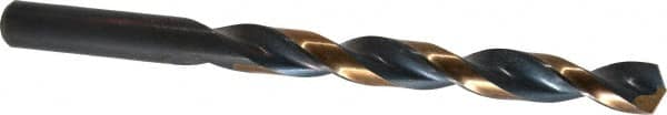 Triumph Twist Drill - 0.404" 135° High Speed Steel Jobber Drill - Oxide/Gold Finish, Right Hand Cut, Spiral Flute, Straight Shank, 5-1/4" OAL, Split Point - Benchmark Tooling