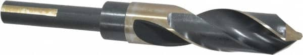 Triumph Twist Drill - 55/64" Drill, 118° Point, High Speed Steel Silver Deming & Reduced Shank Drill Bit - Oxide Finish, 6" OAL, Flats on Shank, 3" Flute Length, Right Hand Cut, Split Point, Spiral Flute, Regular Spiral - Benchmark Tooling