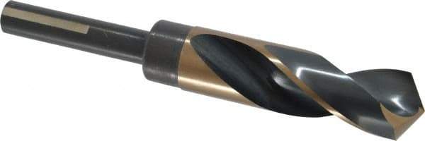 Triumph Twist Drill - 15/16" Drill, 118° Point, High Speed Steel Silver Deming & Reduced Shank Drill Bit - Oxide Finish, 6" OAL, Flats on Shank, 3" Flute Length, Right Hand Cut, Split Point, Spiral Flute, Regular Spiral - Benchmark Tooling